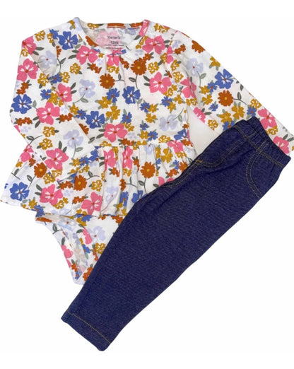 Set De 2 Piezas Carters. Conjunto Body Manga Larga, Pantalon