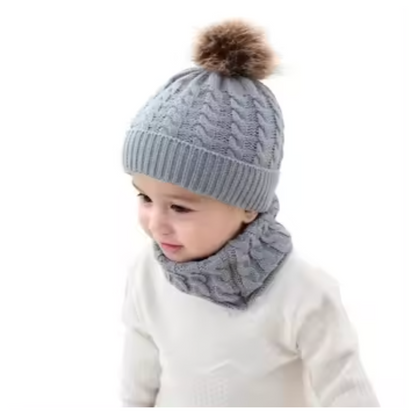 Set de Gorro Infantil Con Cuello Otoño - Invierno