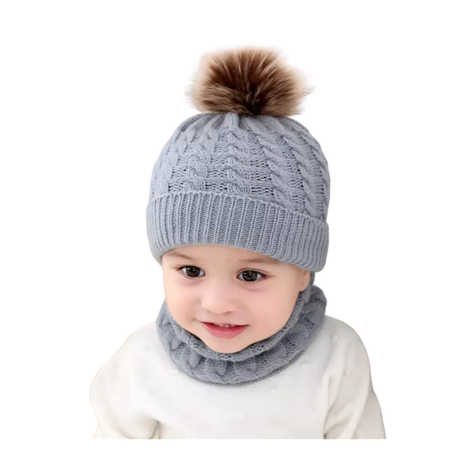 Set de Gorro Infantil Con Cuello Otoño - Invierno