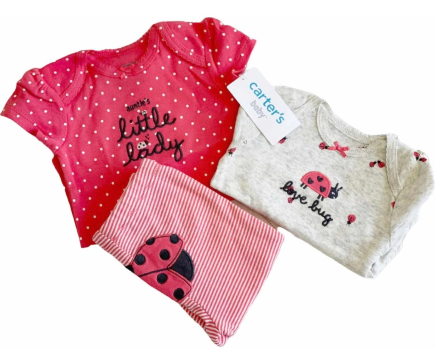 Conjunto Carters, Set Bebe 100% Algodón. 2 Bodys Pantalon