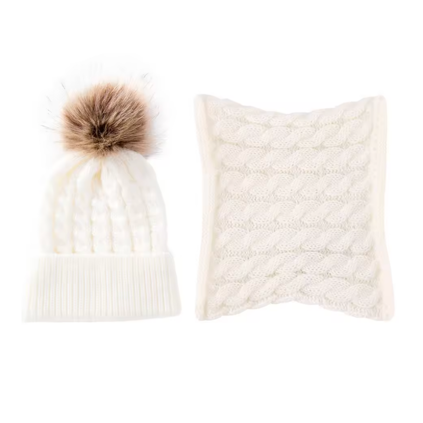 Set de Gorro Infantil Con Cuello Otoño - Invierno