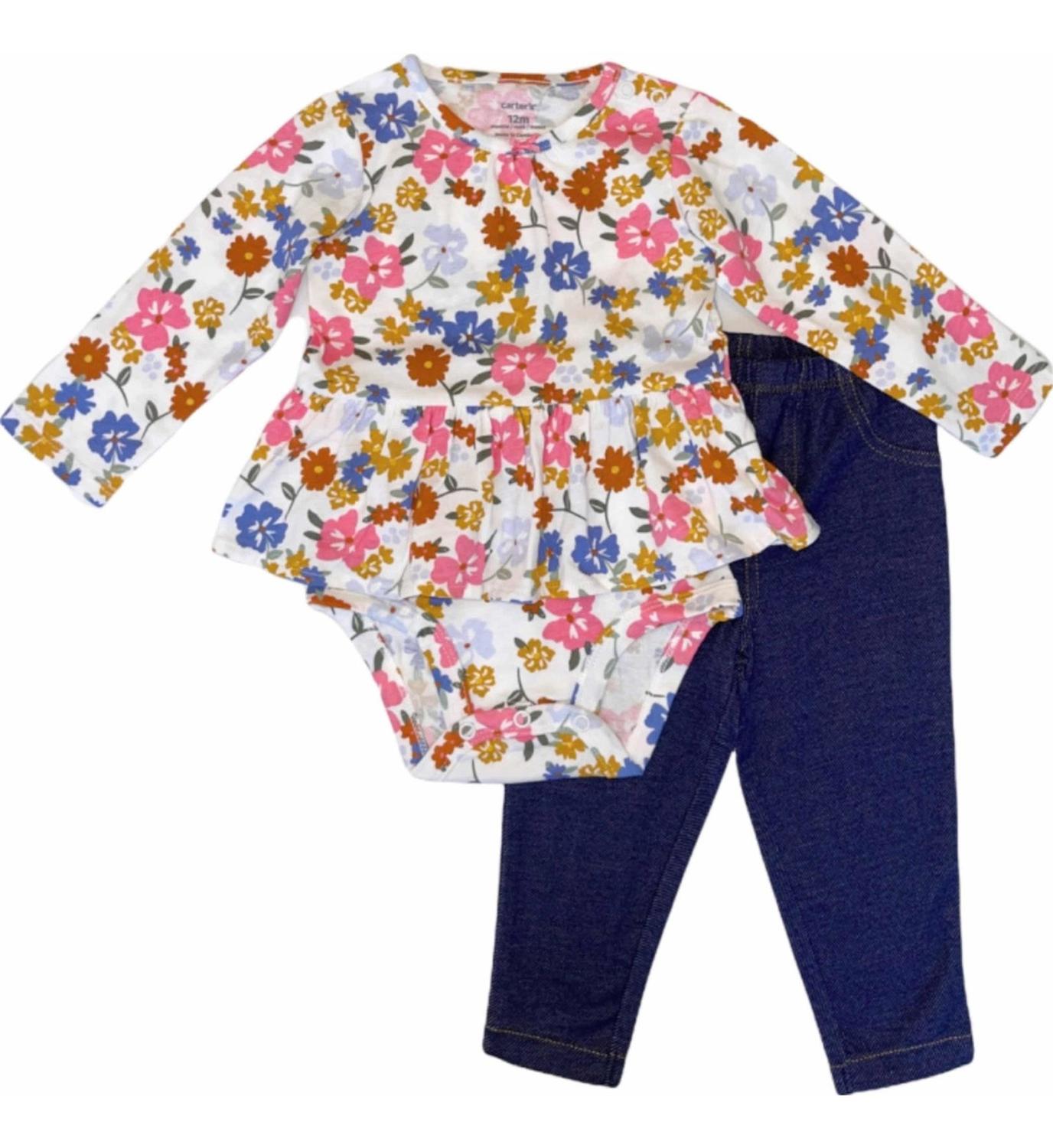 Set De 2 Piezas Carters. Conjunto Body Manga Larga, Pantalon