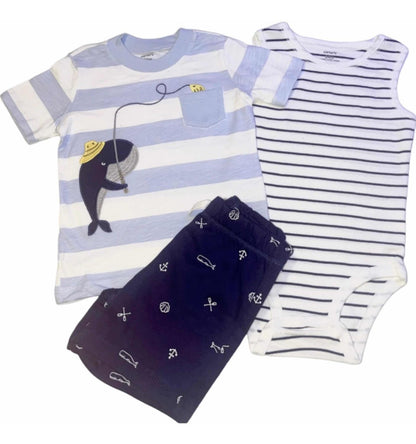 Conjunto Carter Niño Diseño Ballena (ropa Carters)